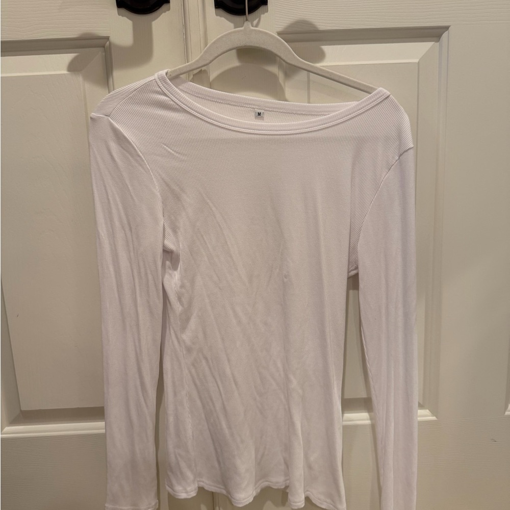 Women's White Long Sleeve Top
